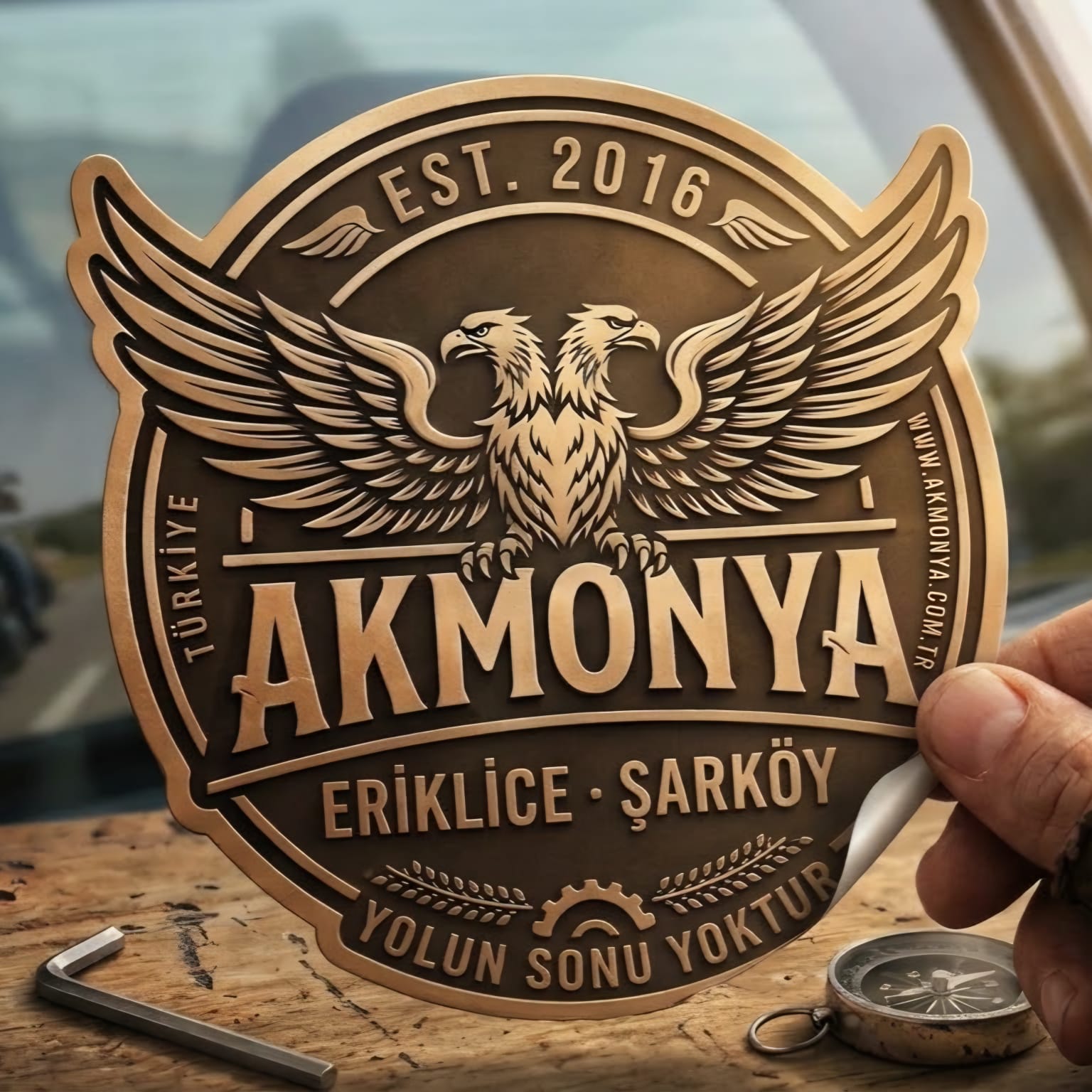 Akmonya motosiklet rozeti – Yolun Sonu Yoktur